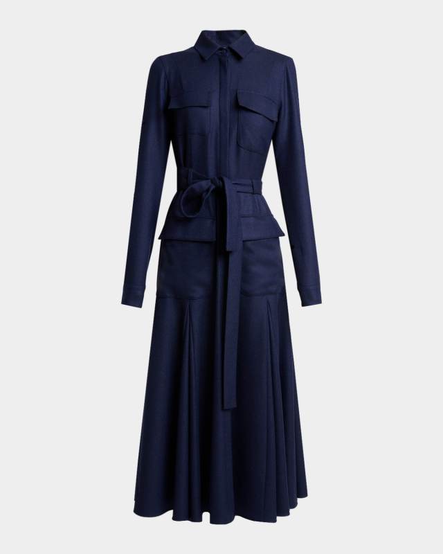 Meyer Virgin Wool and Cashmere Midi Shirtdress